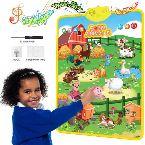 Interactive Learning Poster (alphabet, animals, numbers, planets, etc.) - RainbowTDM