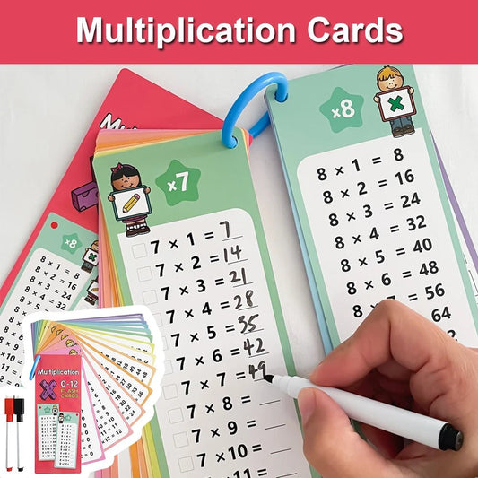 Wipeable Table Cards For 4 Year Olds | Times Table Cards | RainbowTDM™