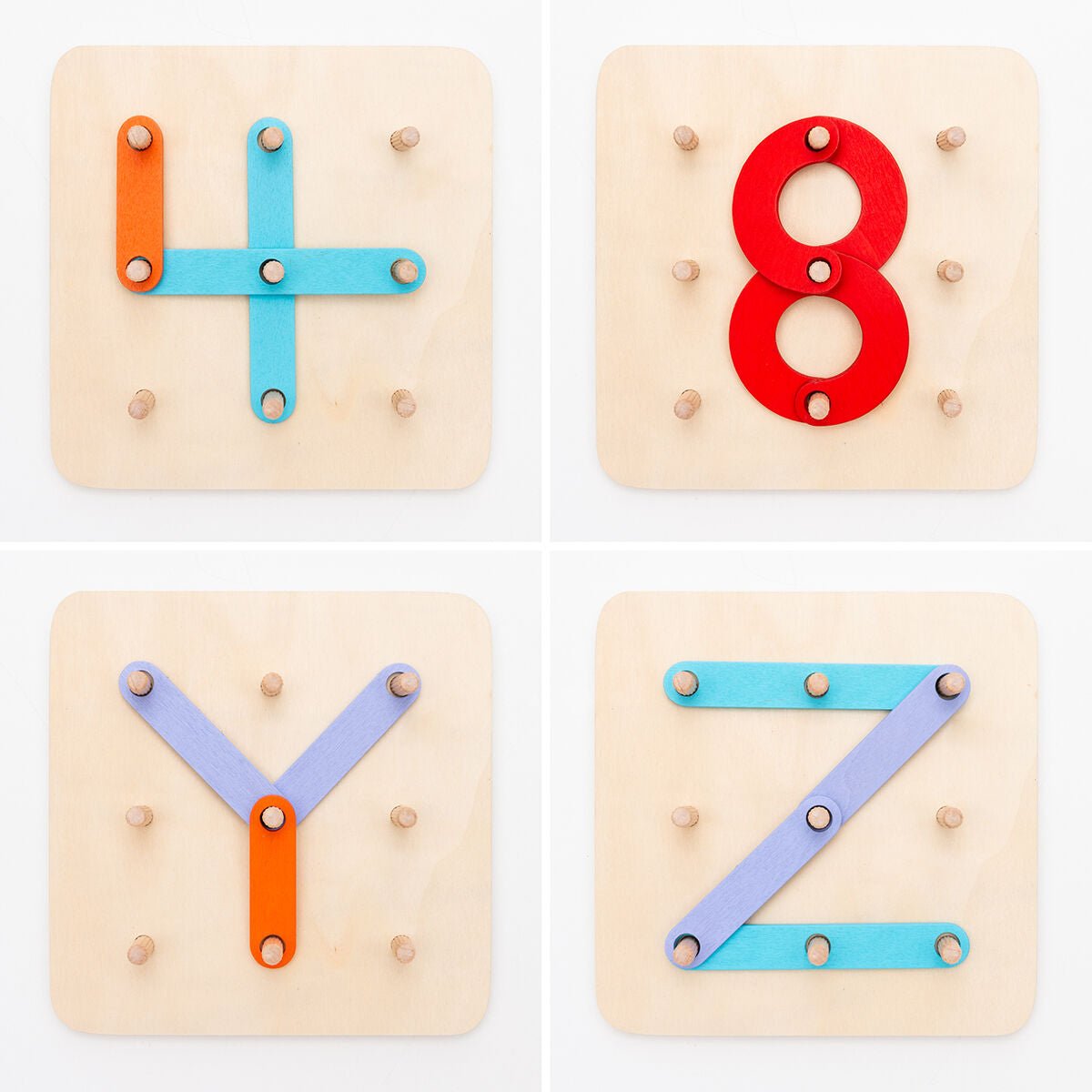 Wooden Set for Making Letters and Numbers - RainbowTDM